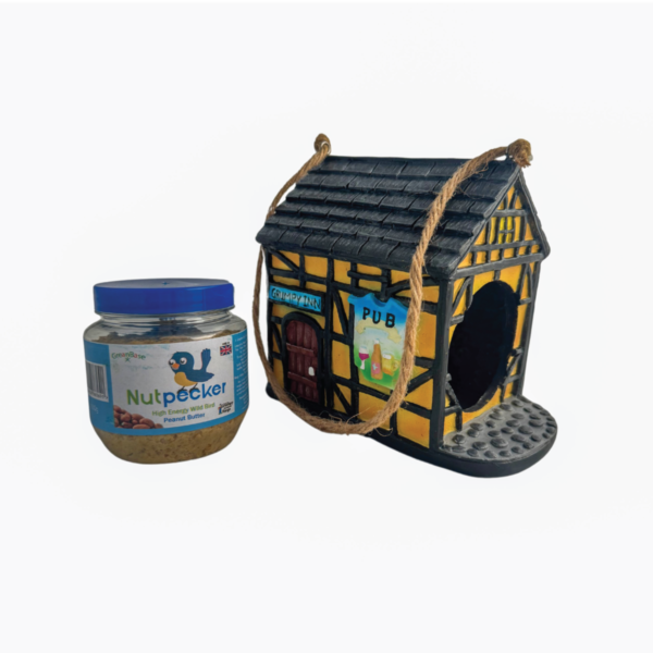 Polyresin Nutpecker House with 1 x Jar